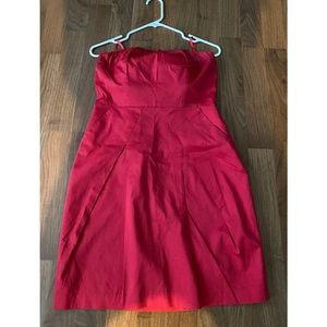 The Limited - red strapless cotton dress